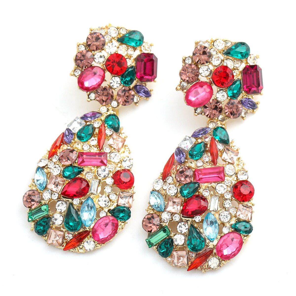 Fashionable Simple Women&#39;s Geometric Rhinestone Dangle Earrings