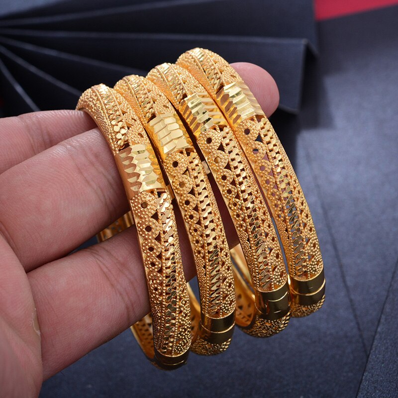 24K Dubai Bangles Ethiopia gold color Bangles For women