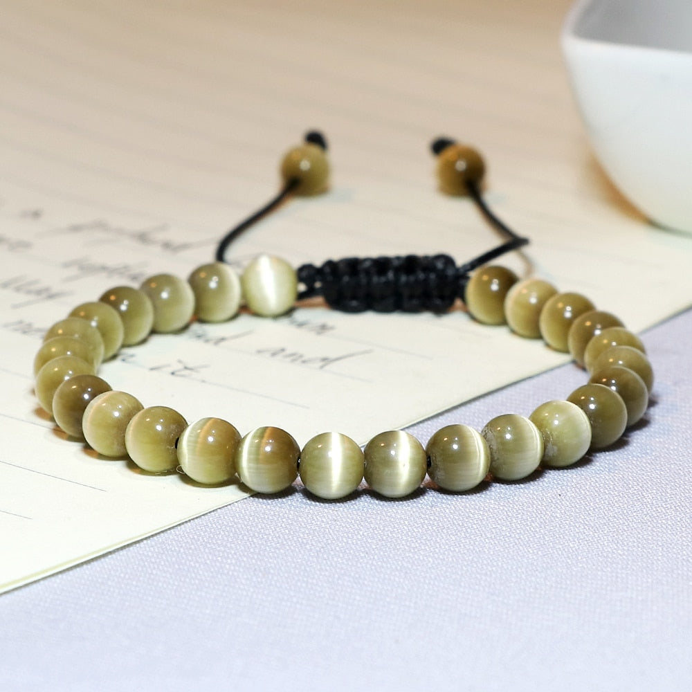 Trendy Simple Women Natural Cat Eyes Beads Bracelets