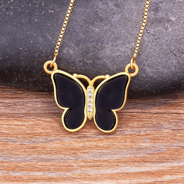 Classic Korean Fashion Cute Butterfly Pendant Necklace for Women