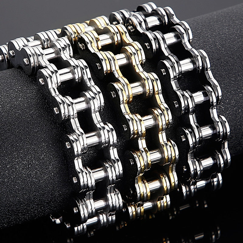 Stainless Steel Bicycle Biker Link Chain Bracelet For Men