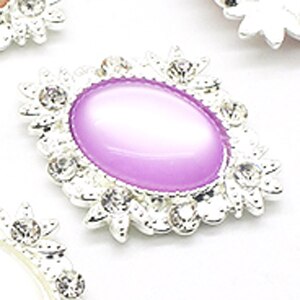 10Pcs 25x32mm Alloy Flatback Buttons For Handmade Flower Gift