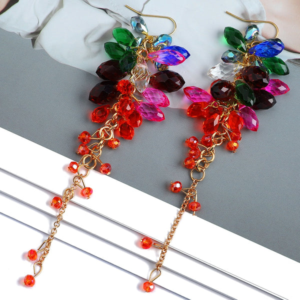 Grape Tassel Chain Design Earrings For Women