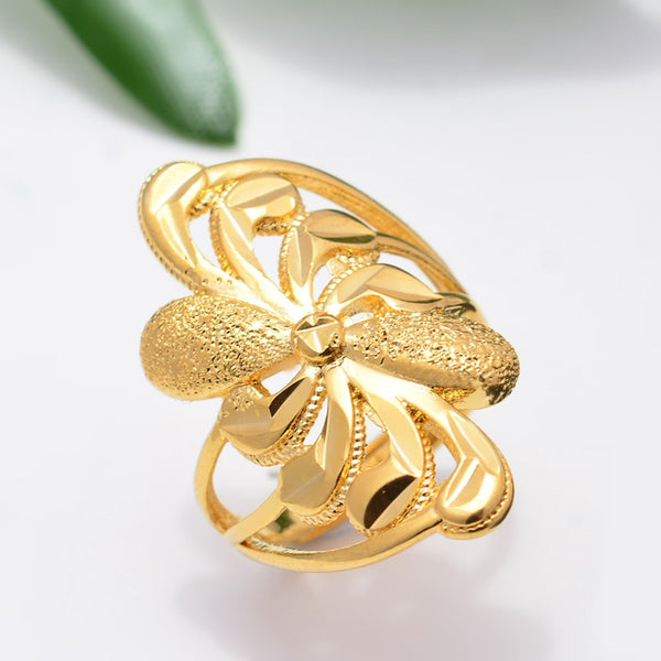 Ethiopian Gold Color Rings for Women Girl Gold Color Wedding Rings