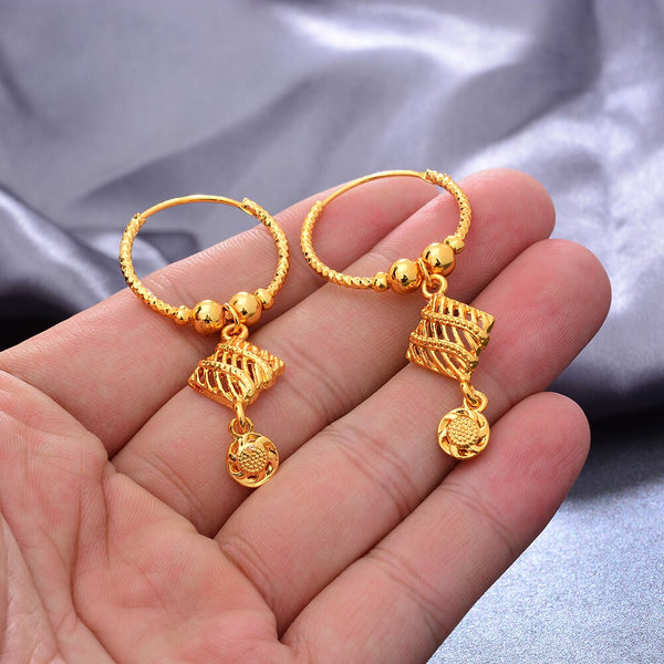 Ethiopia 24k Gold Color Earrings Dubai Earrings For Women