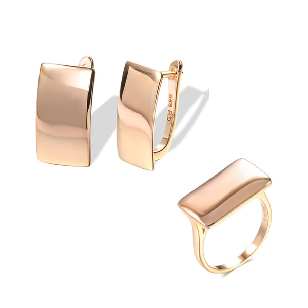 New Trend Geometric Rings Earrings Set for Women