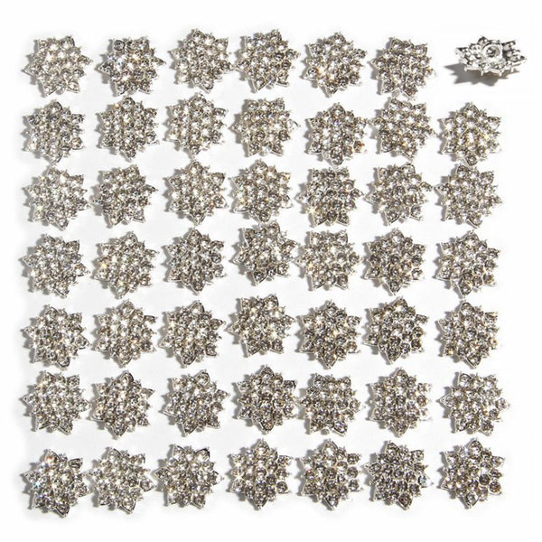 10PCS 18mm Clear Shank Back Star Crystal Rhinestone Buttons