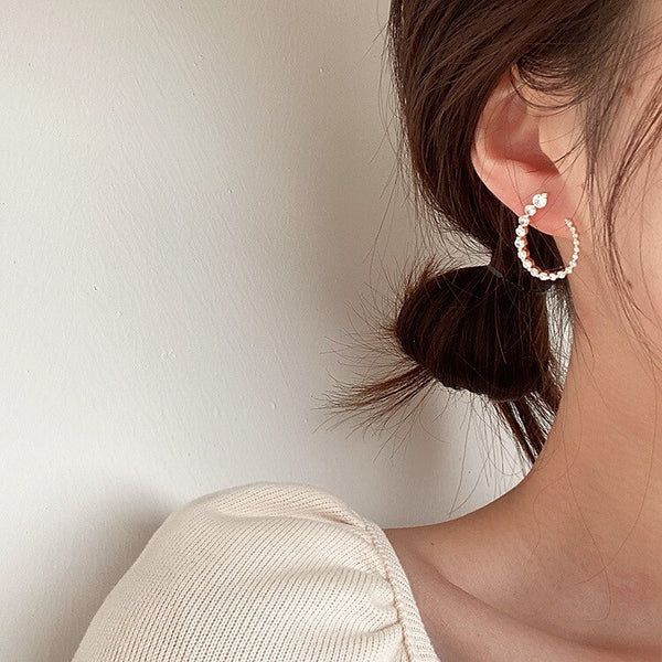 Delicate U Shaped Zircon Earrings