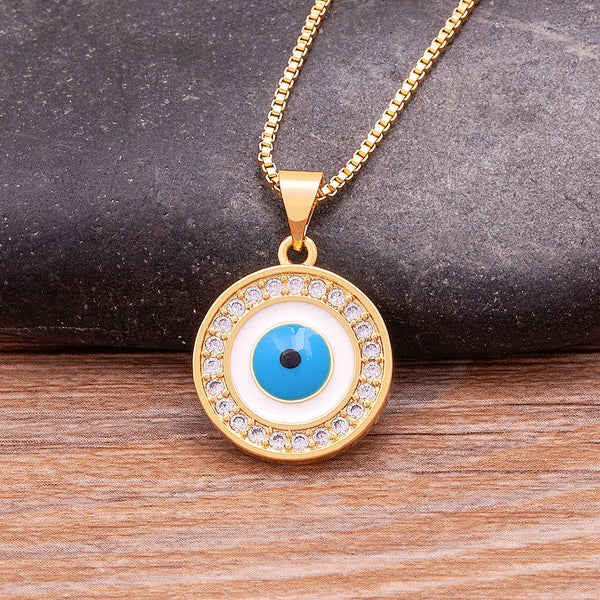 Trendy Lucky Evil Eye Black/Red/ Blue Colors Necklace Turkish Eye Pendant for Women