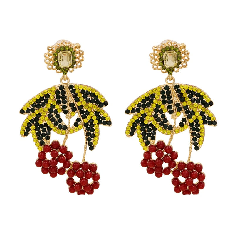 Crystal Earrings Women Large Big Statement Baroque Earrings