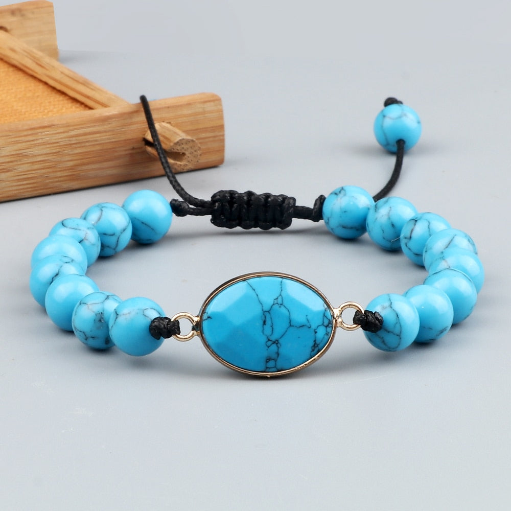 Trendy Women Natural Stone Beaded Bracelet