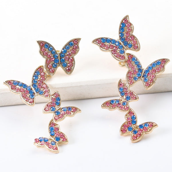 New Arrival Butterfly Rhinestone Dangle Earrings for Women