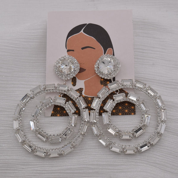 3.6 wedding Jewelry drop earring Crystal AB Vintage Inspired Hoop Earrings for women