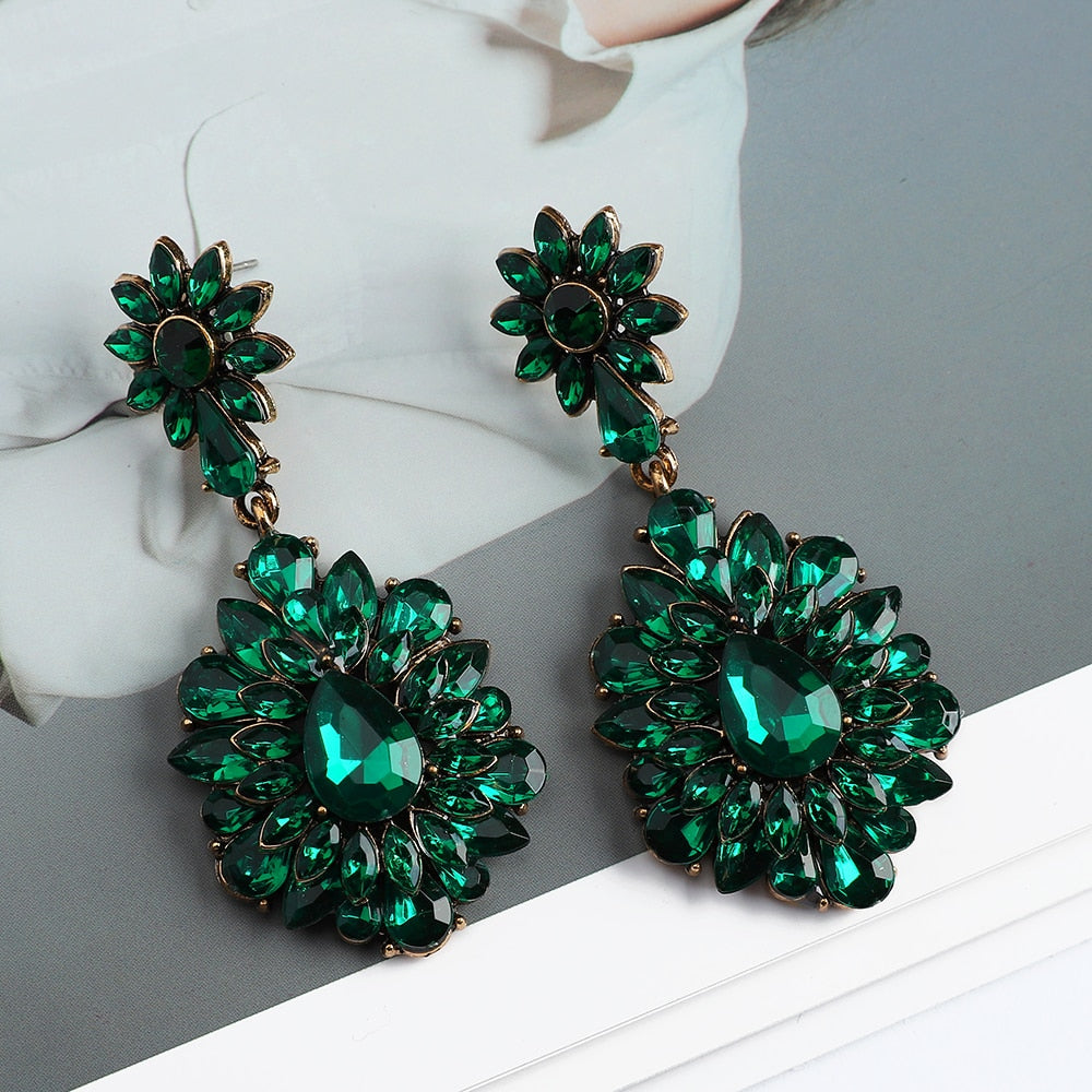 Charm Sweet Ethnic Style Flower Long Dangle Earrings