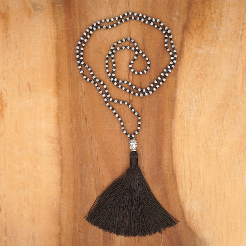 Ethnic Long Tassel Maxi Statement Necklace