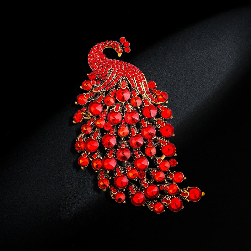 Normal Size Peacock Brooches For Women