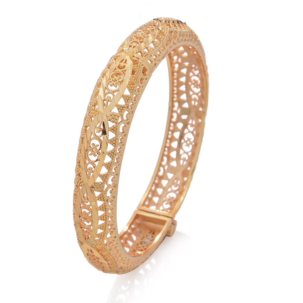 Ethiopian Wedding Gold Bangles Flowers Bracelets wife Gifts