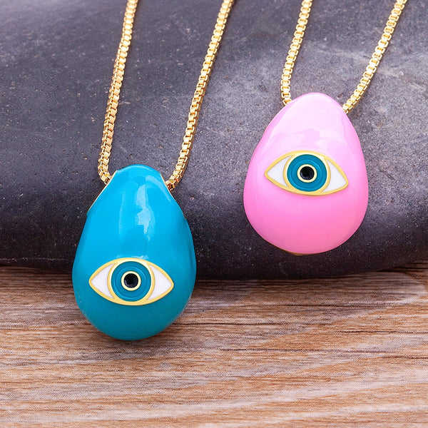 New Arrival 6 Candy Colors Enamel Drop Oil Blue Pendants For Women