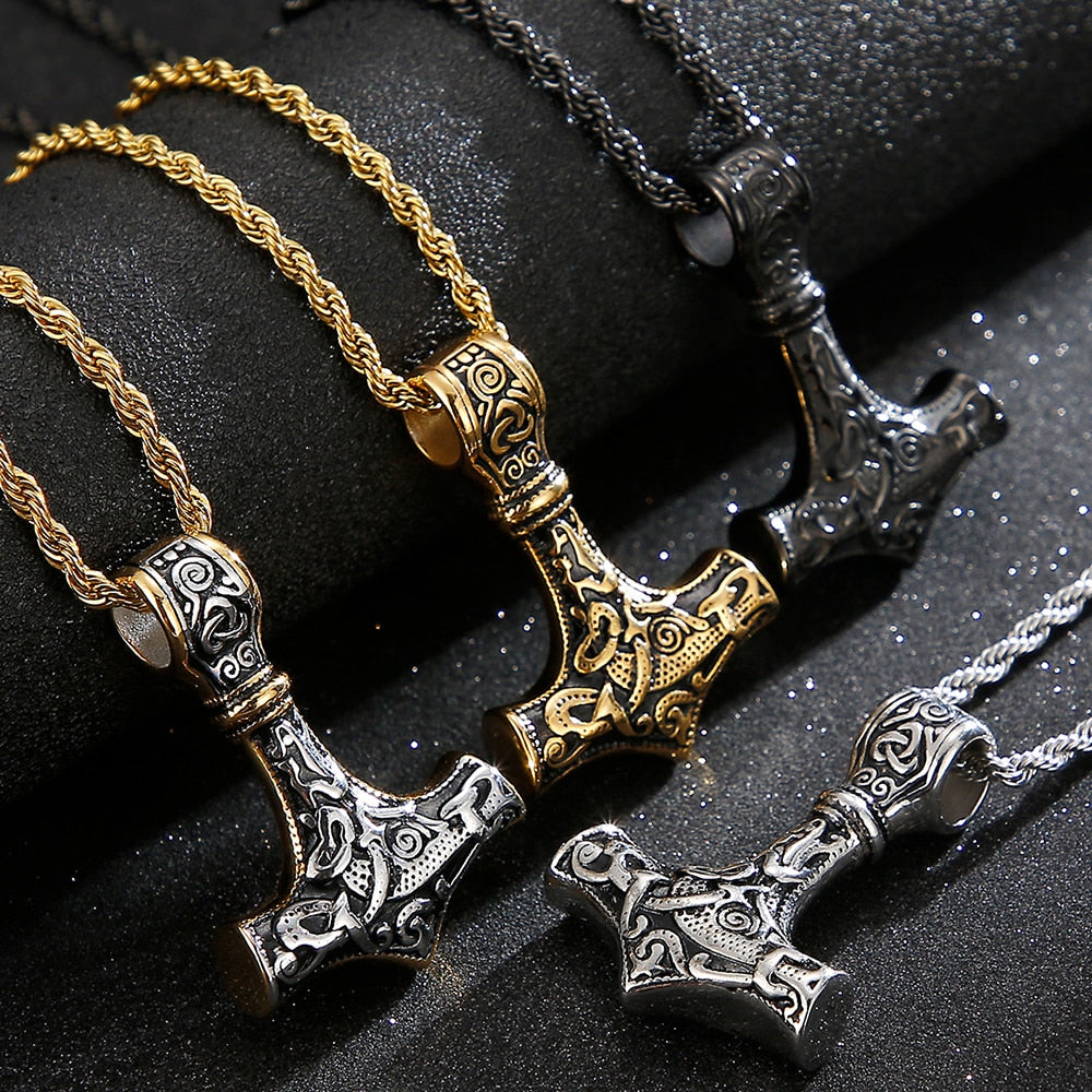 Vintage Totem Viking Pendant Necklace for Men