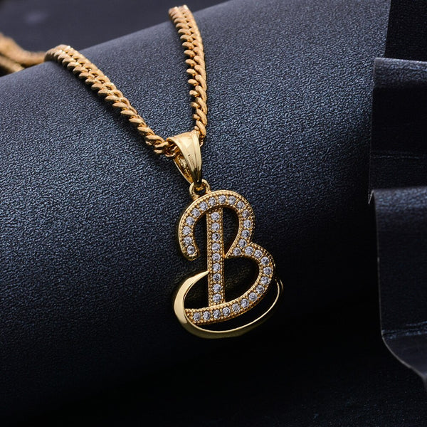 A-Z Letters Pendant Necklaces for Women Men