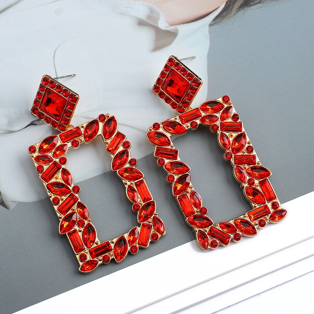 Fashion Boho Multicolor Square Drop Dangle Earrings For Women