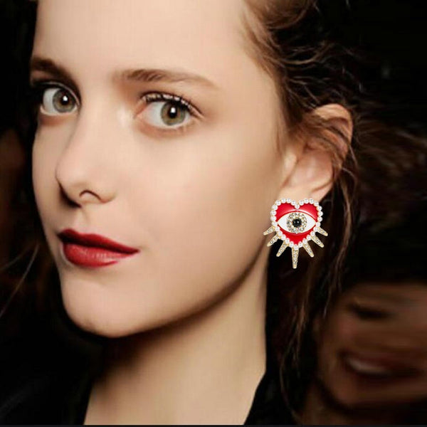 Oorbellen Heart Shaped Eye Stud Earrings For Women