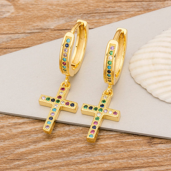 New Arrival Cross Shape Women Drop Earrings