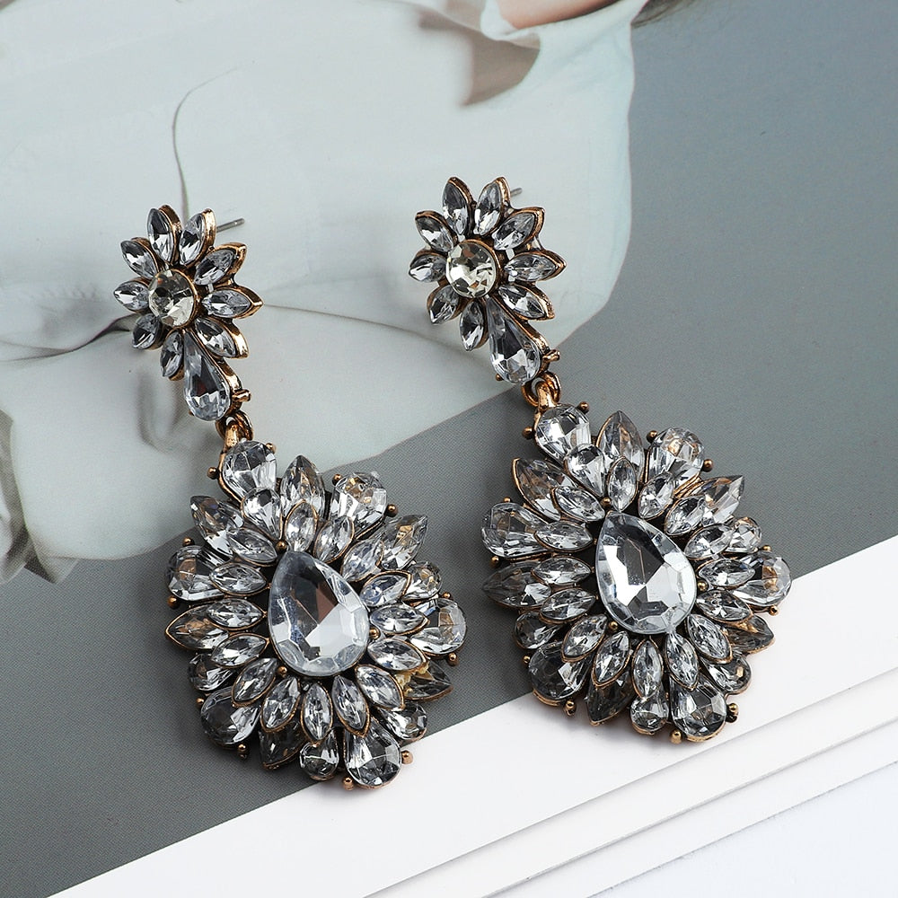 Charm Sweet Ethnic Style Flower Long Dangle Earrings