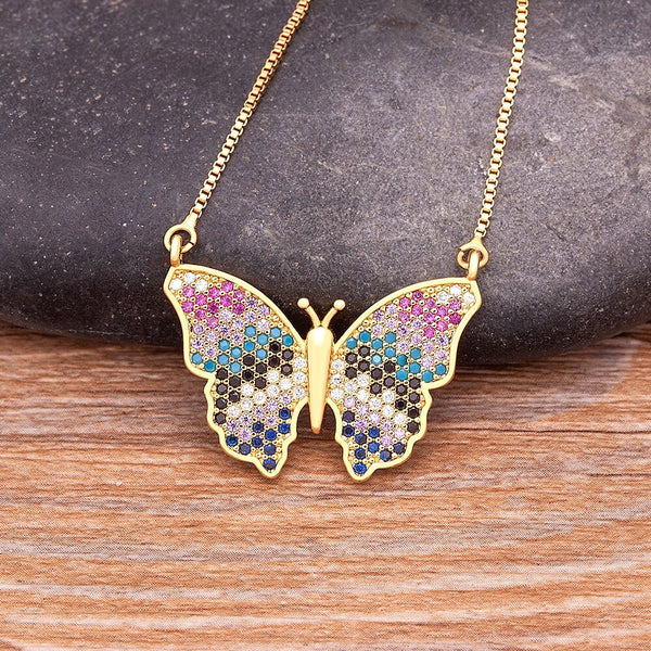 Luxury 12 Styles Butterfly Pendant Chain Necklaces For Women