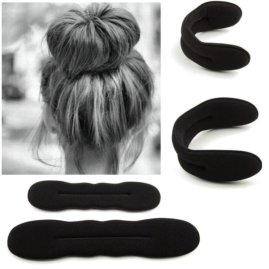 Multi Size Sponge Black Hair Styling Donut Bun Curler