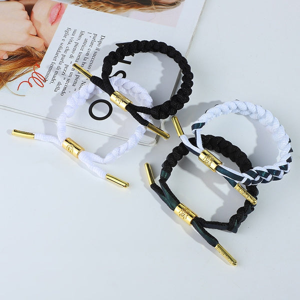 Hand-woven Fashion Exquisite Woven Shoelaces Holographic Reflective Little Lion Bracelet