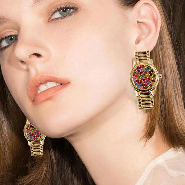 Oorbellen Fashion For Women Rhinestone Drop Earrings Zinc Alloy Geometry Earrings