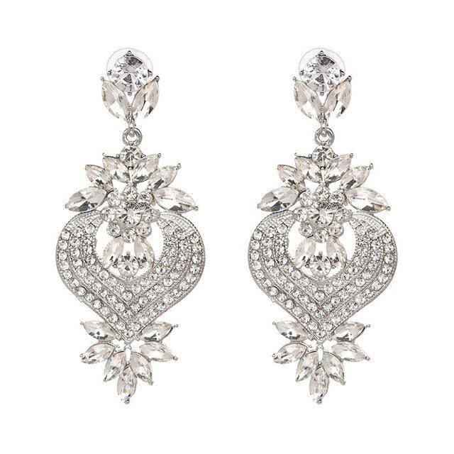 Fashion Jewelry Champagne Color Brincos Rhinestone Crystal Drop Earrings