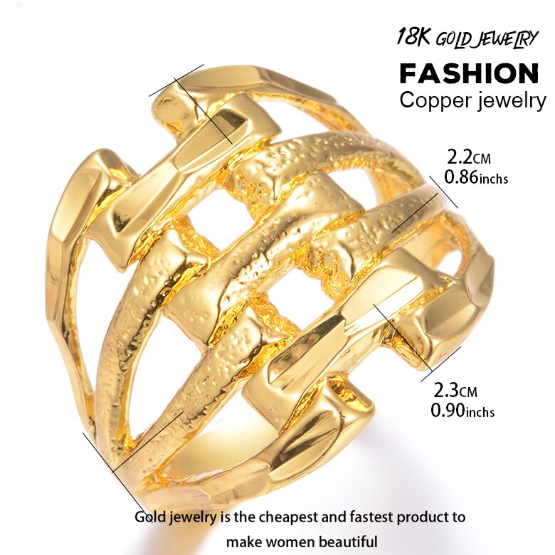 gold color retro men women frosted rings