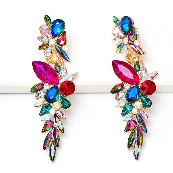 New Colorful Rhinestone Earrings High Quality Crystal Drop Earring