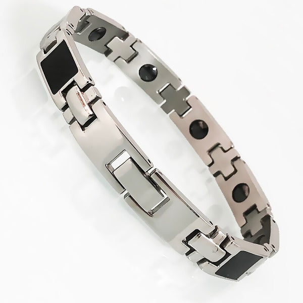 10MM Wide Cross Bracelet for Men Therapeutic Magnetic Men