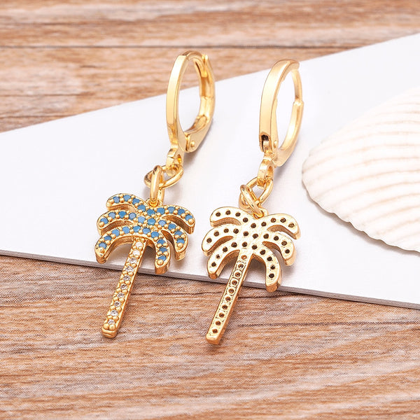 Fashion Luxury 14 Styles Wholesale Palm Tree Drop Earrings