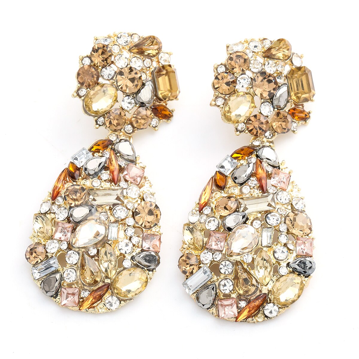 Fashionable Simple Women&#39;s Geometric Rhinestone Dangle Earrings