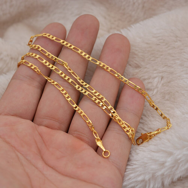 Fashion Link Chain For Men/Women Copper Gold Colour Classic Chains Ethnic Jewelrys Gifts