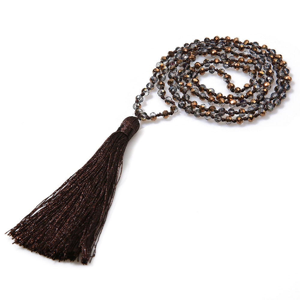 Ethnic Long Tassel Maxi Statement Necklace