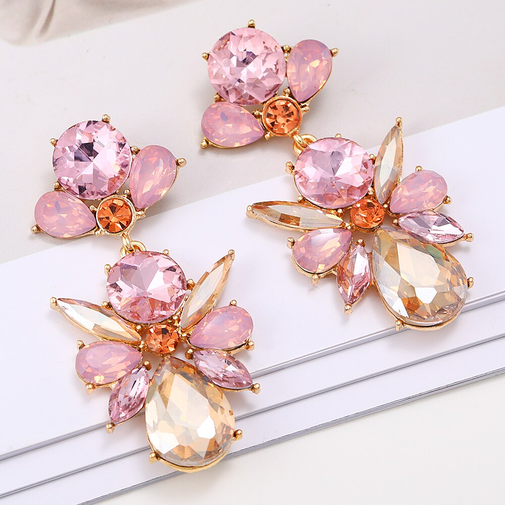 Fashion Luxury  Transparent Rhinestone Pendants Earring