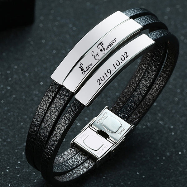 Men Women Dad Bracelets Wristband Bangle