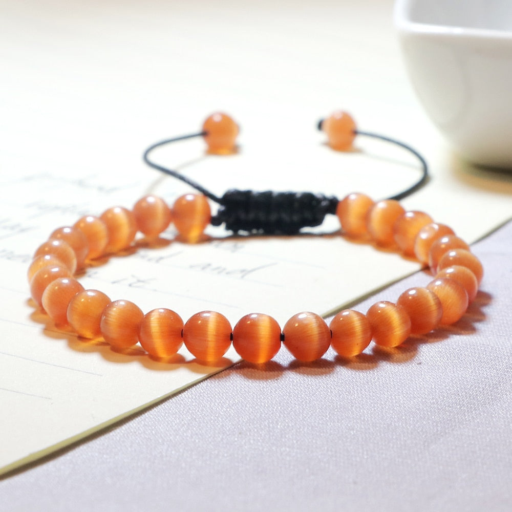 Trendy Simple Women Natural Cat Eyes Beads Bracelets