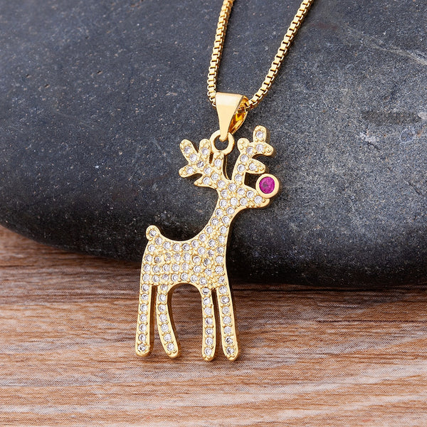 Christmas Elk Necklace Christmas Gift