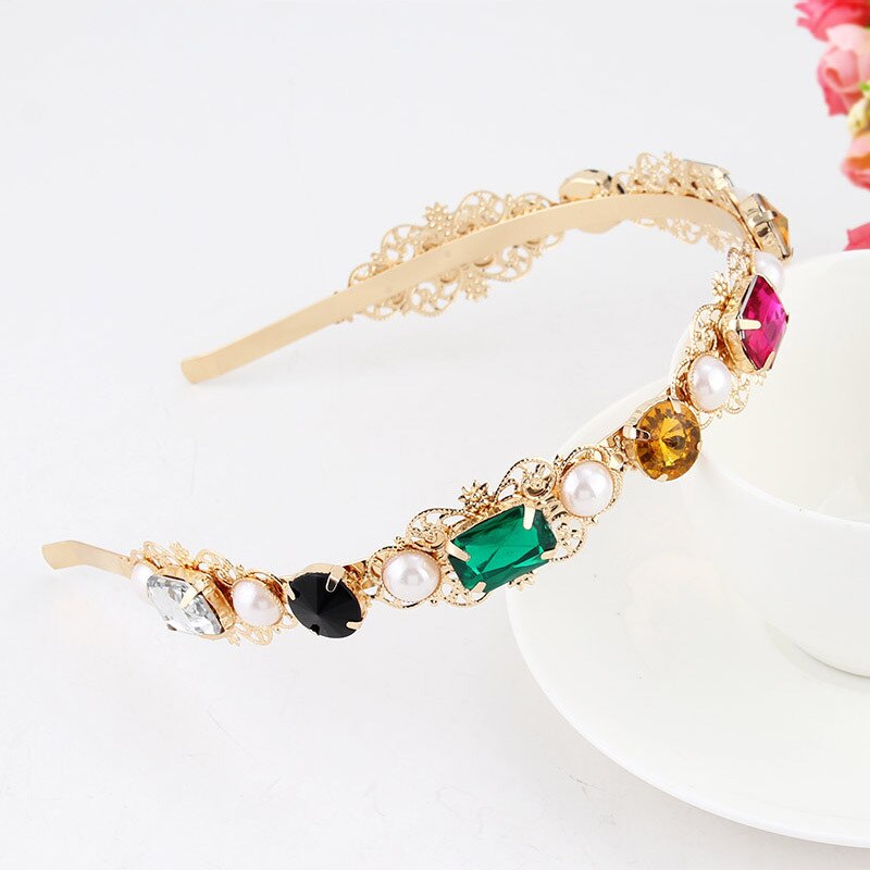 Luxury Baroque Rhinestone Headbands Hair Hoops