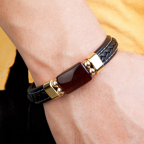 Charm Natural Tiger Eye Stone Bracelet For Men