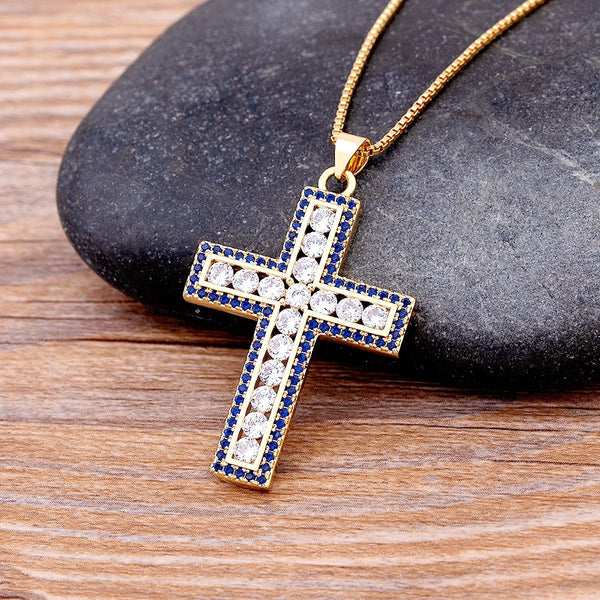 New Fashion Female Zircon Cross Pendant