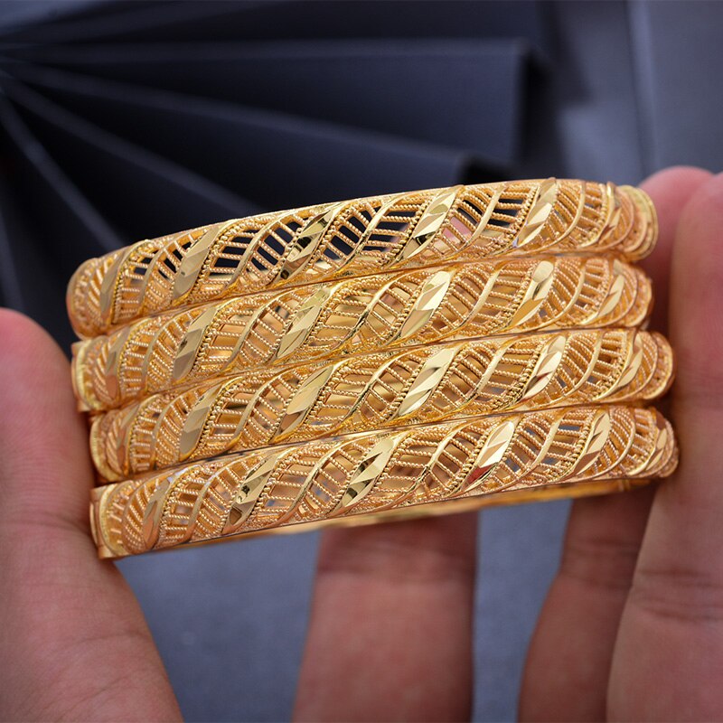 1Pcs Can Open Dubai Arab Kuwait  Gold Color Bangles For women