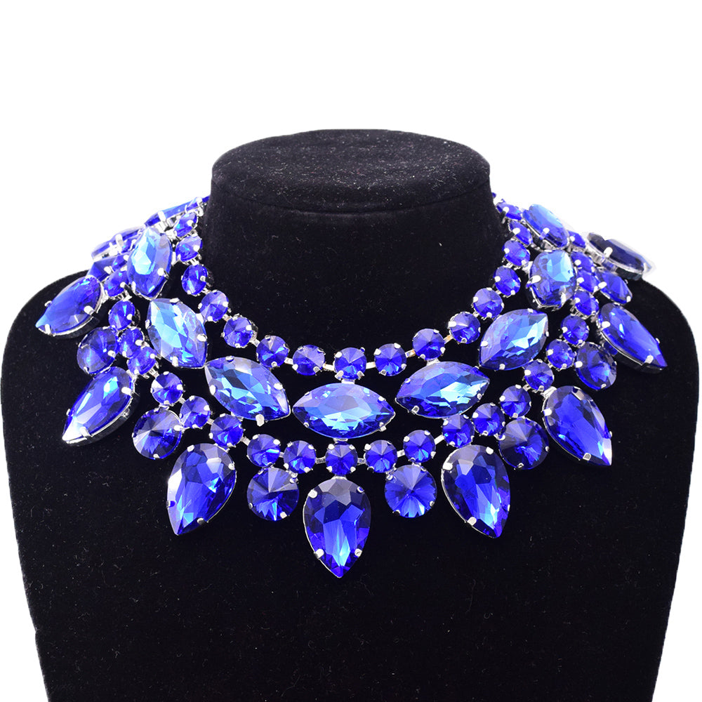 Sparkly Drag queen Necklace Jewelry Big size AB Glass Gem Necklace for Women