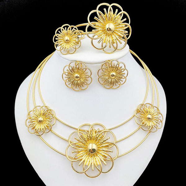 Jewelry Sets For Women Gold Plated Necklace And Earring